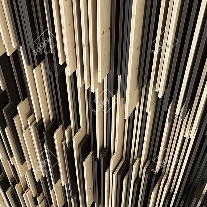 Parametric Wood Panel "Strokes 3D model image 2