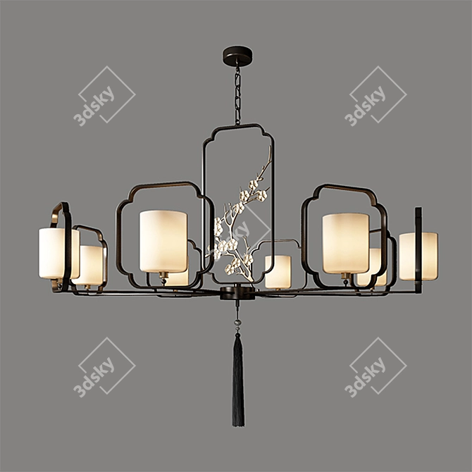 Elegant Chinese Ceiling Fixture 3D model image 1