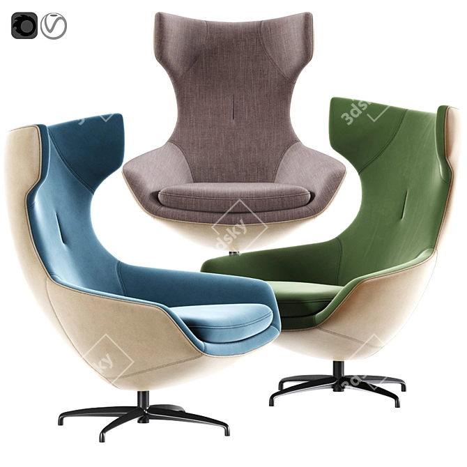 Modern Swivel Armchair 03 3D model image 1