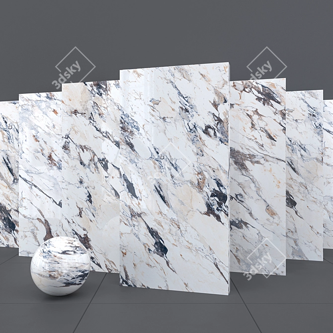 Breccia Melange Marble: HD Textures for 3D Visualization 3D model image 1