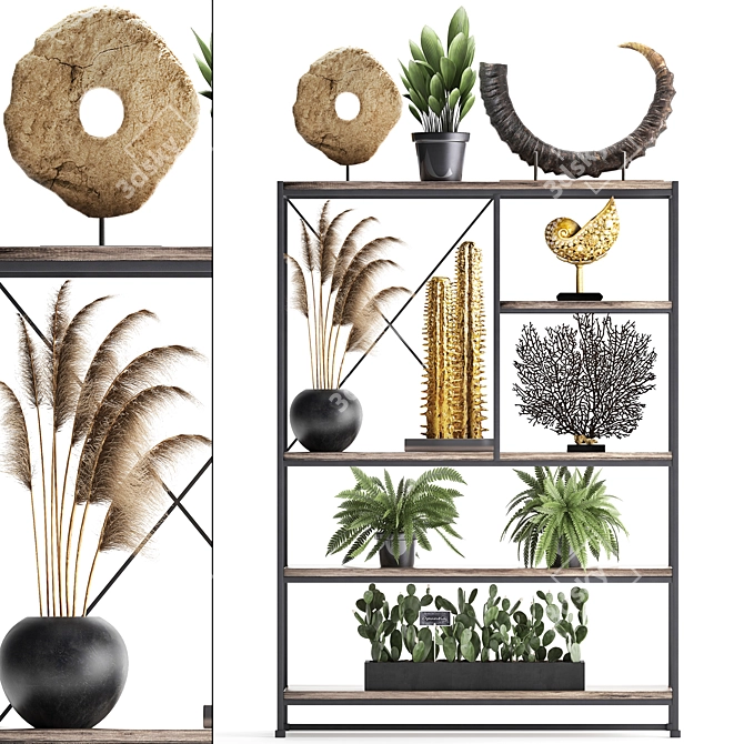 Exotic Plant Decor Set 3D model image 1