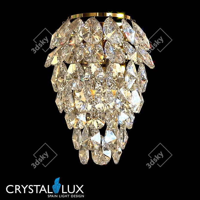 Crystal Lux CHARME AP2 Gold Pendant 3D model image 1