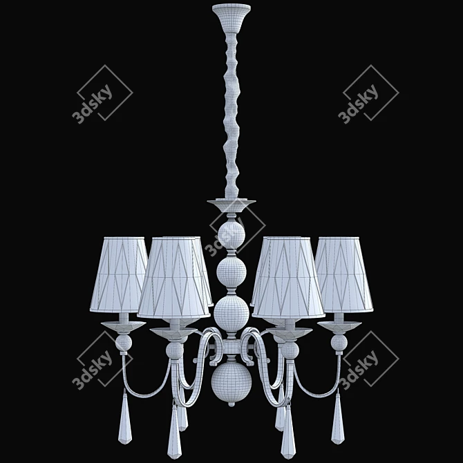 Crystal Lux DANDY SP6 Art-Deco Pendant 3D model image 2