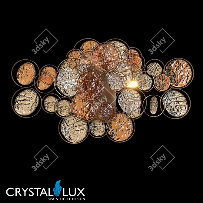 Crystal Lux Deseo AP2 Gold Pendant 3D model image 1