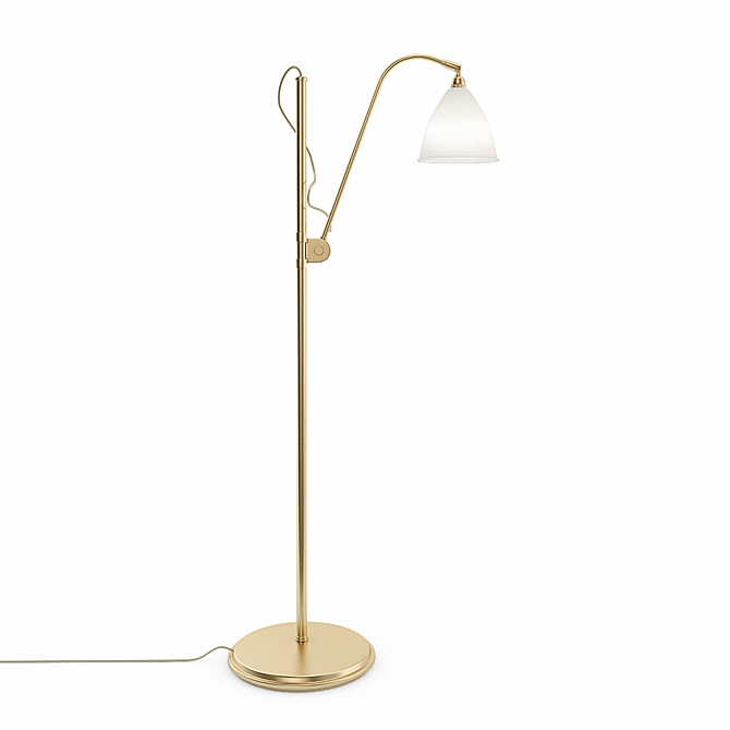 Sleek Adjustable Bone Floor Lamp 3D model image 1