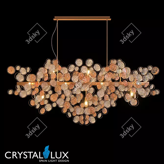 DESEO SP15 L1400 GOLD Crystal Lux Pendant 3D model image 1