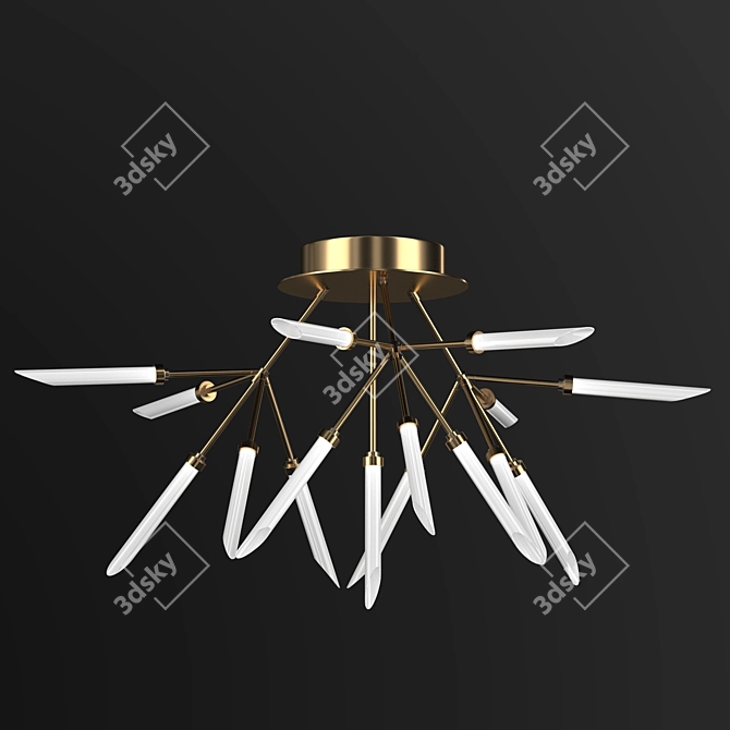 Modern Spur Ceiling Light Fixture 3D model image 2