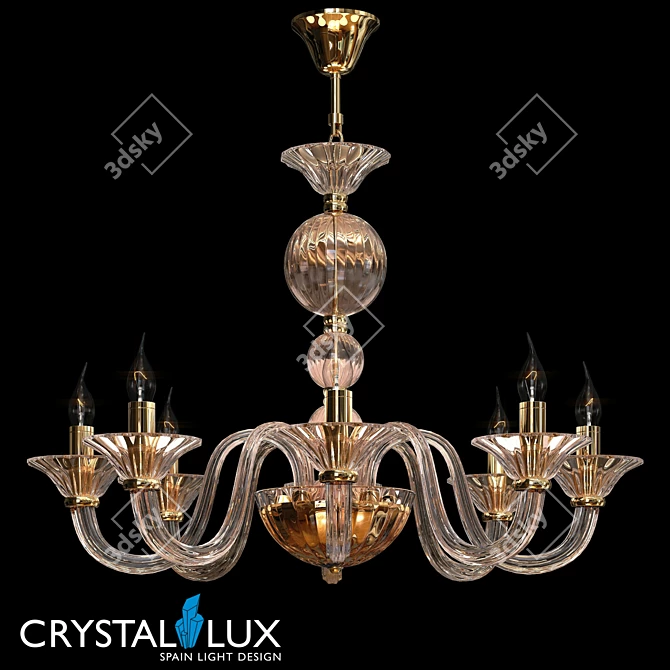 Venetian Dream Crystal Lux Chandelier 3D model image 1