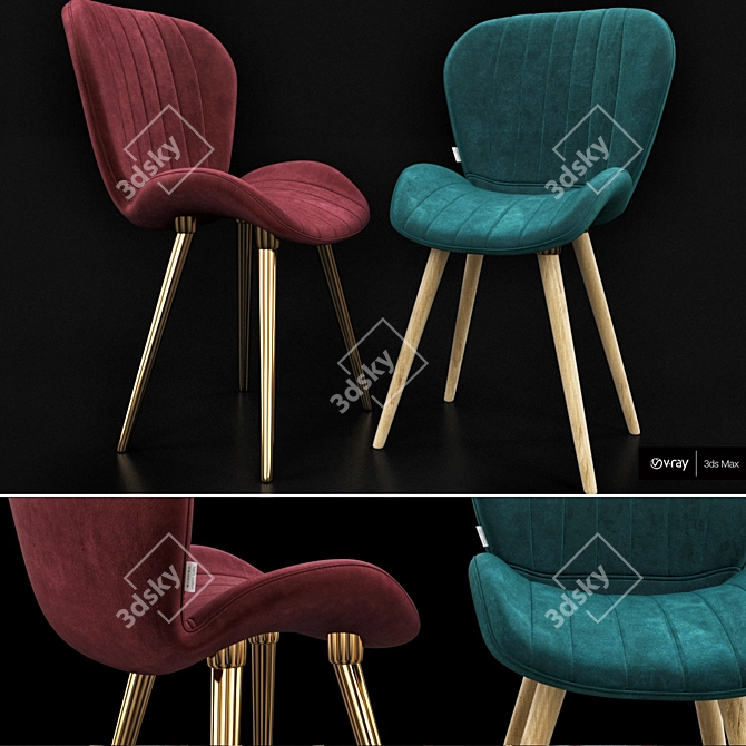 Elegant Orleans Gray Chair 3D model image 1