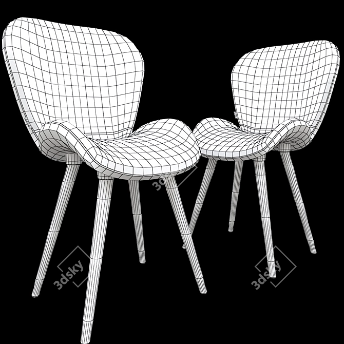 Elegant Orleans Gray Chair 3D model image 2