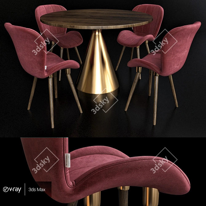 Orleans Table Chair Set 3D model image 2