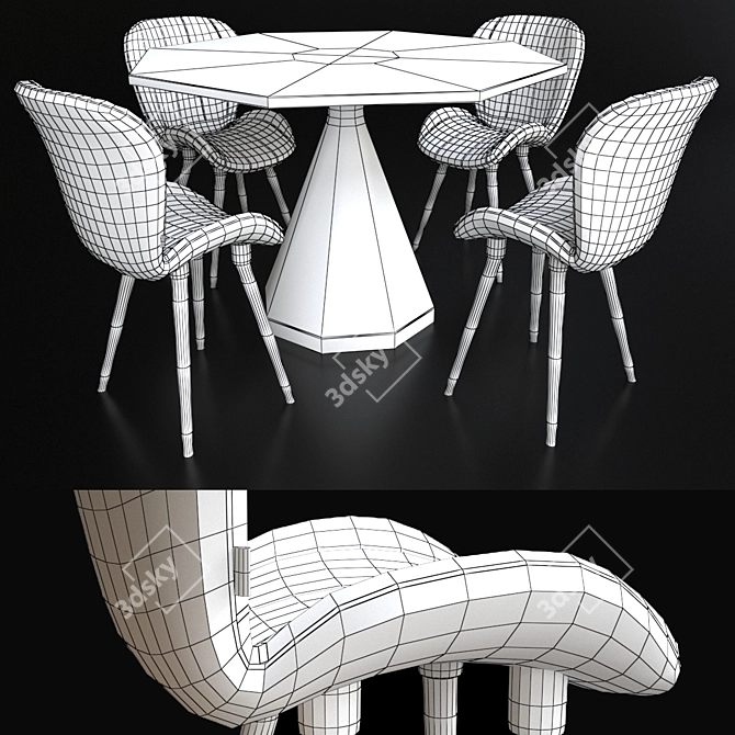 Orleans Table Chair Set 3D model image 3