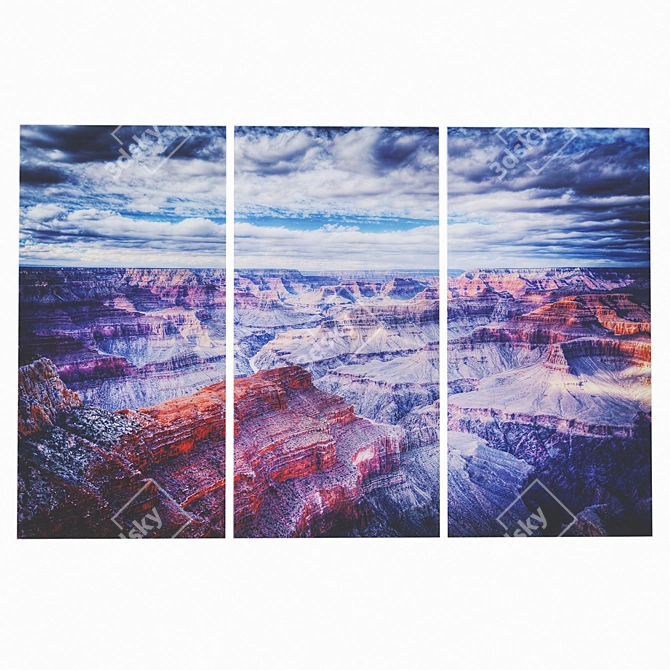 Grand Canyon Glass Triptych - 160x240cm 3D model image 1