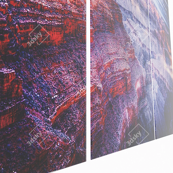 Grand Canyon Glass Triptych - 160x240cm 3D model image 2