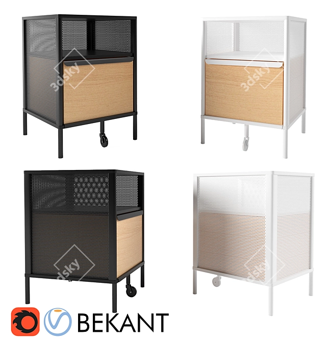 IKEA Bekant Mesh Storage Module - Sleek Design 3D model image 1