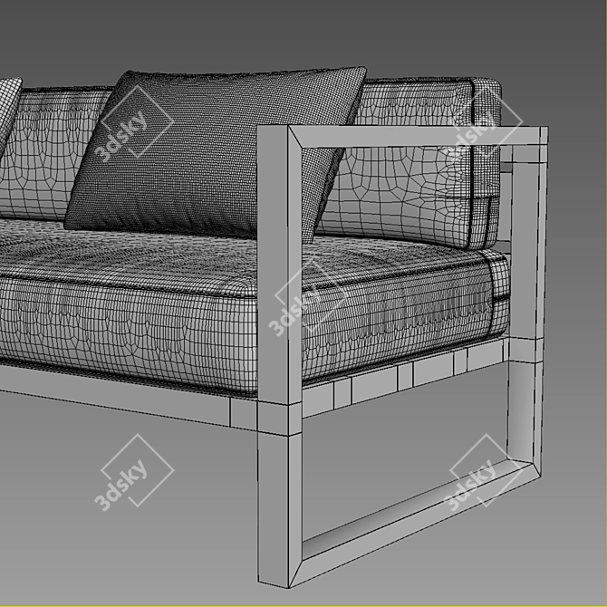 Aegean Aluminum Left-Arm Sofa Chaise 3D model image 2