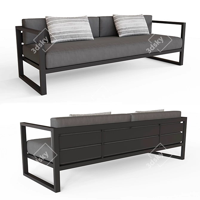 Aegean Aluminum Classic Sofa - Stylish and Comfortable 3D model image 1