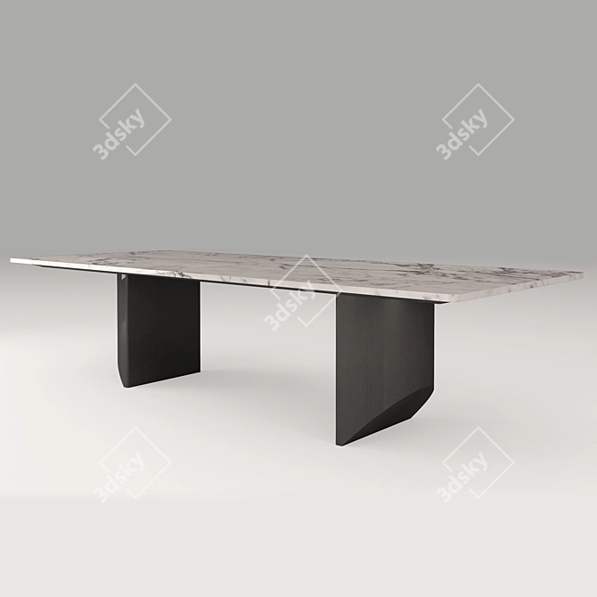 Elegant Wedge Dining Table 3D model image 2