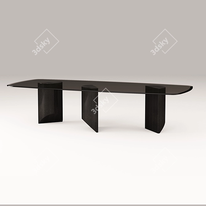 Elegant Wedge Dining Table 3D model image 3