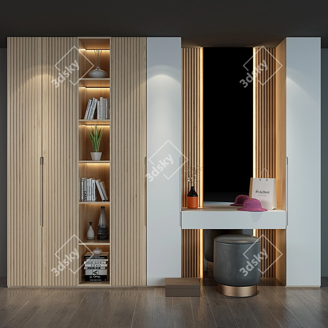 Hallway Storage Cabinet 3D model image 1
