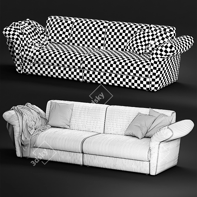 Title: Bonaldo Cortina Modern Sofa 3D model image 3