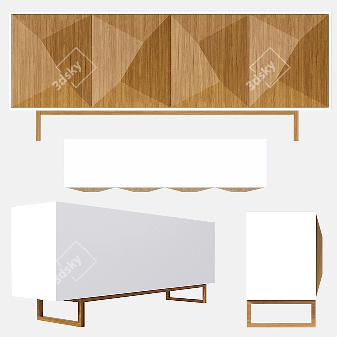 Elegant Buffet Console Table | 200x50x80 cm 3D model image 2