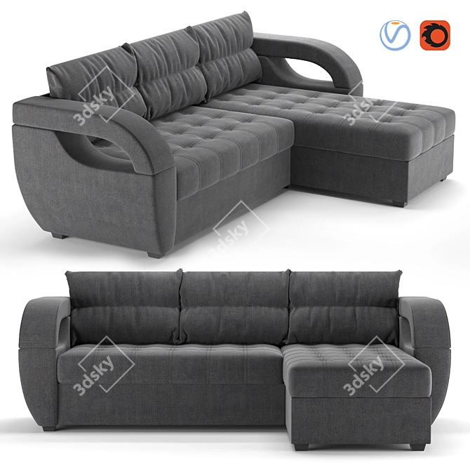 Martin Corner Sofa | Elegant and Spacious 3D model image 1