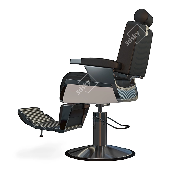 Sleek Black Lord MD-600: Professional Barber Chair 3D model image 2