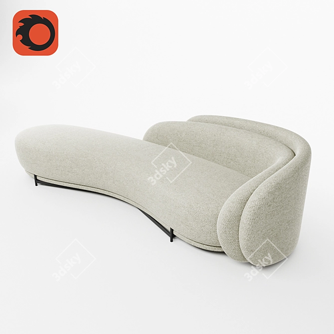 Contemporary Layered Back Sofa by Paolo Ferrari 3D model image 1