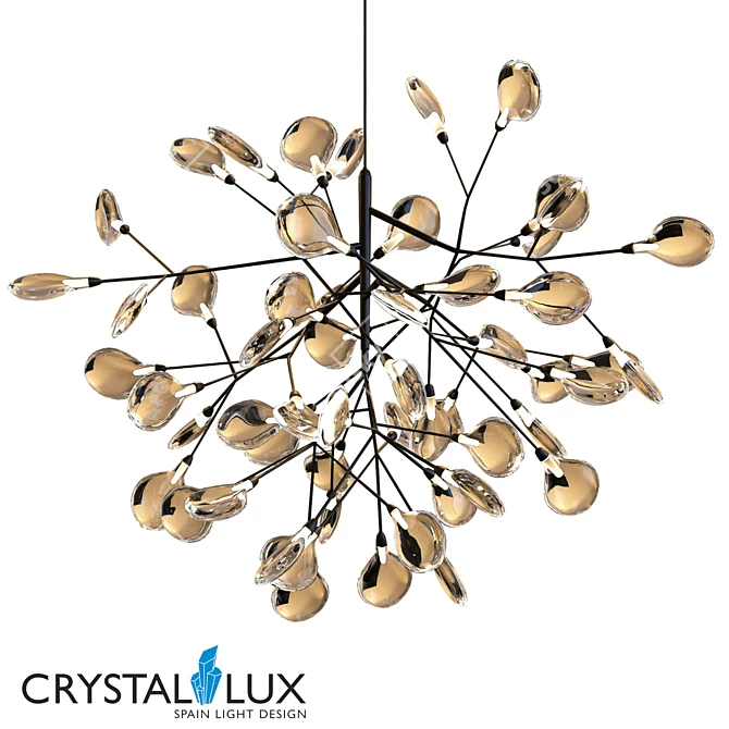 Evita SP63 Black: Modern Spanish Crystal Pendant 3D model image 1