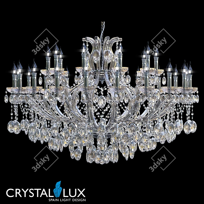 Cristal Lux Hollywood SP20+10 Chrome Ceiling Chandelier 3D model image 1