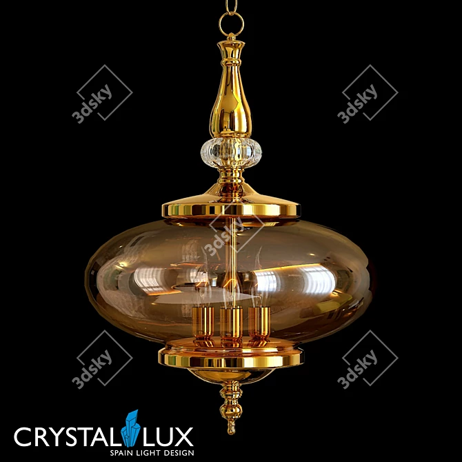 Crystal Lux Miel SP4 Gold Pendant 3D model image 1