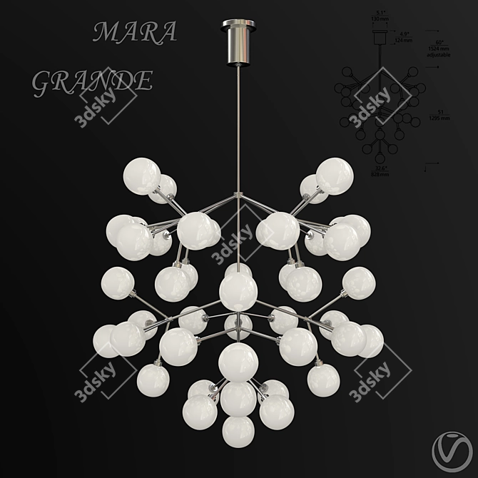 Mara Grande Loft Chandelier 3D model image 1