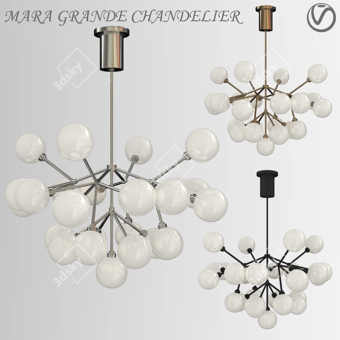 Elegant Tech Lighting Mara Chandelier 3D model image 1