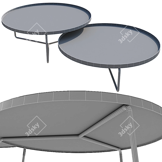 Modern Geometric Center Coffee Table 3D model image 3