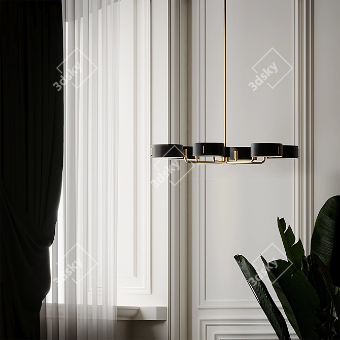  Simon Brass Chandelier: Modern Elegance 3D model image 3