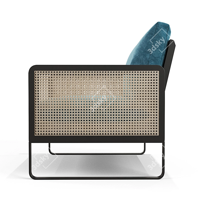 Elegant Cane Armchair: A Stylish Addition 3D model image 2