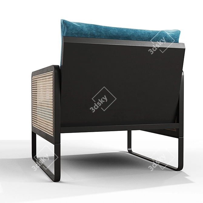 Elegant Cane Armchair: A Stylish Addition 3D model image 3