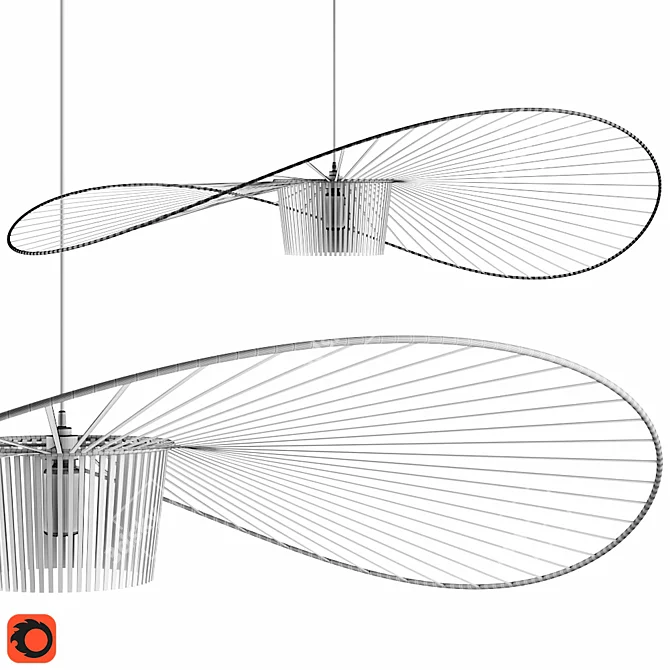 Sleek Circle Pendant Light Fixture 3D model image 3