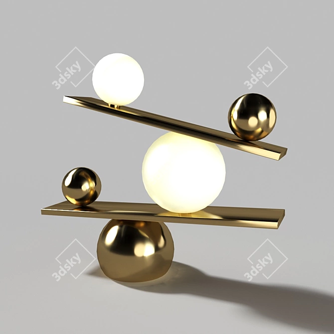 InoDesign Balance 43.418: Modern Table Lamp with Gold Metal Frame 3D model image 1