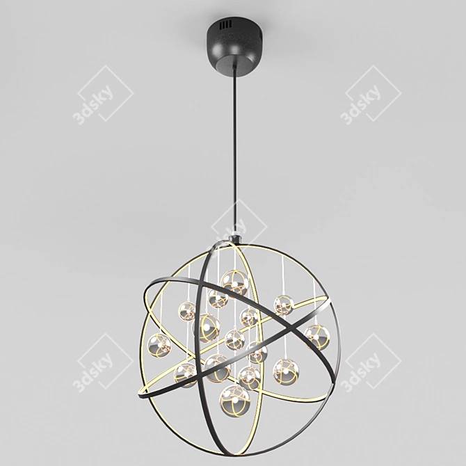 Inodesign Atomic 40.2394-0: Modern Matte Black Pendant Light 3D model image 1