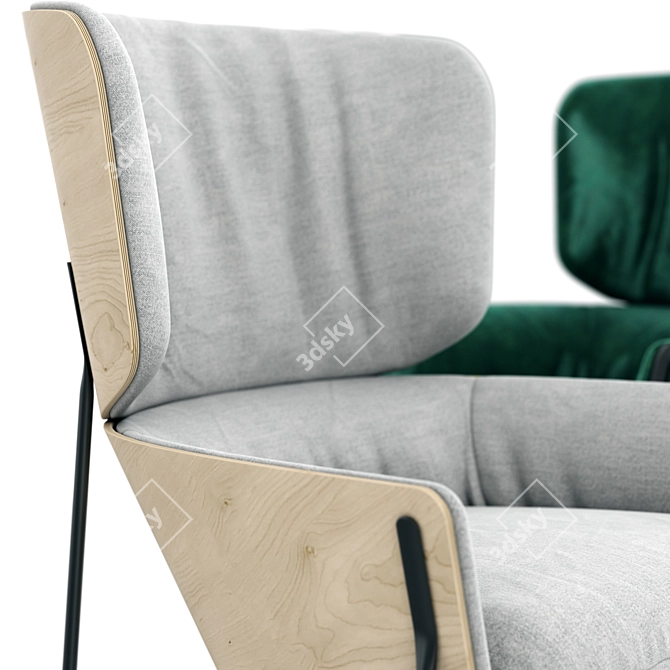 Caristo High Back Armchair 3D model image 2