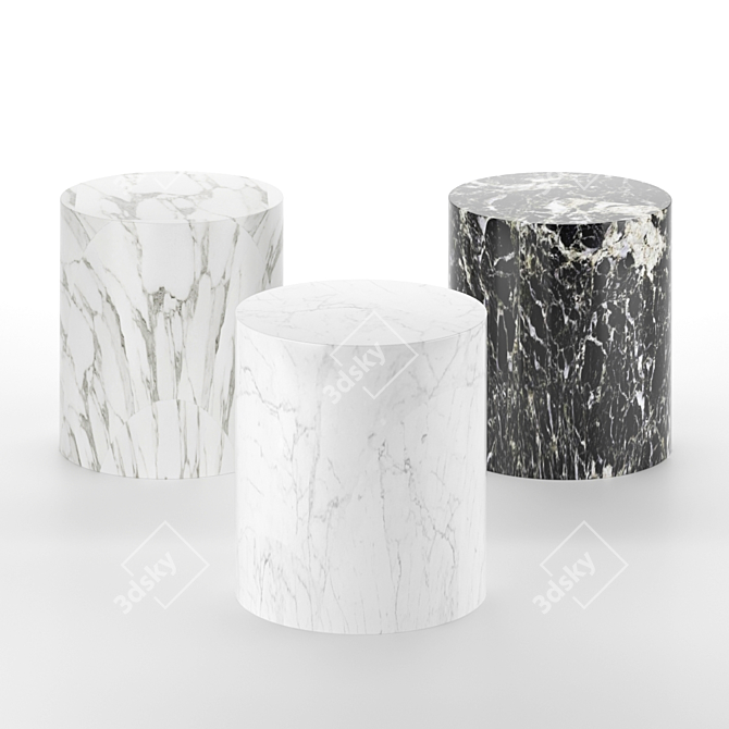 Marble Monolith Side Table 3D model image 2