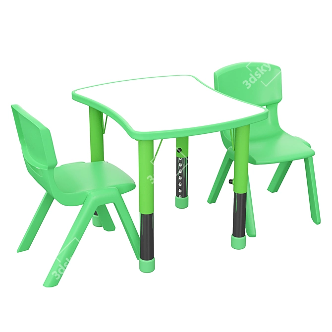 Versatile Rectangular Activity Table 3D model image 2