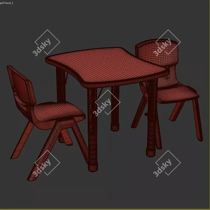 Versatile Rectangular Activity Table 3D model image 3