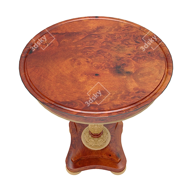 Antique Empirio Table: Cornia Mitra & Palisander, 70cm x 55cm 3D model image 2