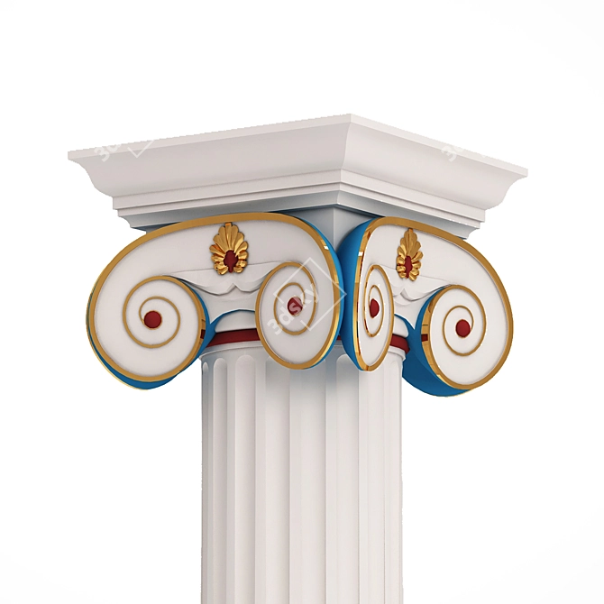 Grecian Beauty: Ionian Column 3D model image 2