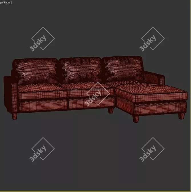 Sleek Leather Elegance 3D model image 3