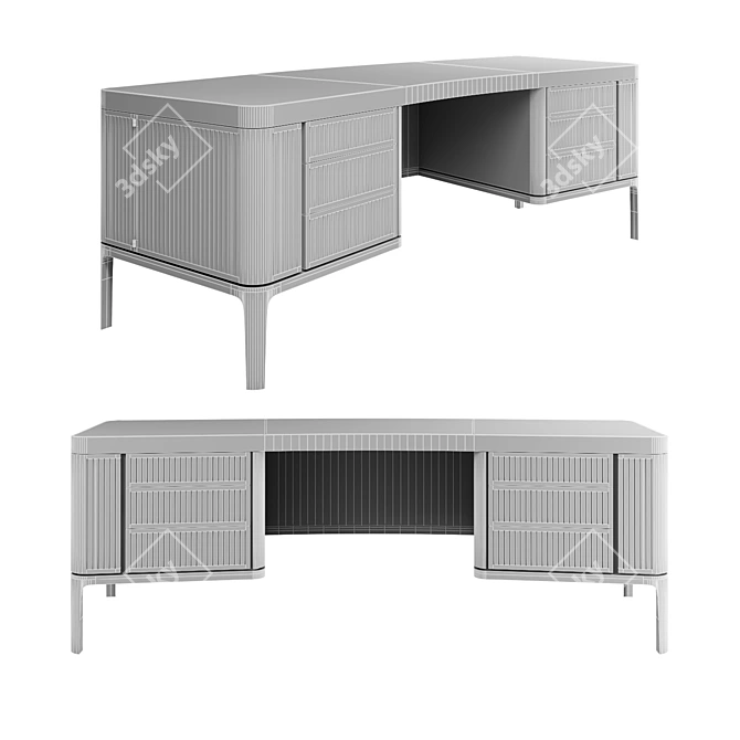 Ceccotti Paperweight Desk: Elegant & Functional 3D model image 3