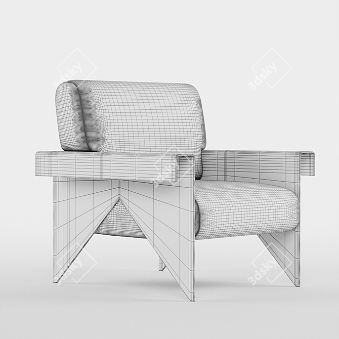 Luxury Montis Armchair: Ultimate Comfort & Style 3D model image 3